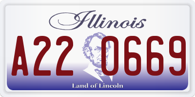 IL license plate A220669