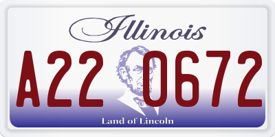 IL license plate A220672