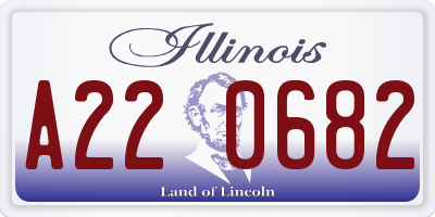 IL license plate A220682