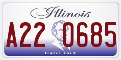 IL license plate A220685