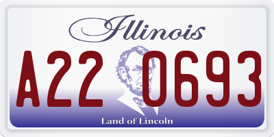 IL license plate A220693