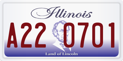 IL license plate A220701