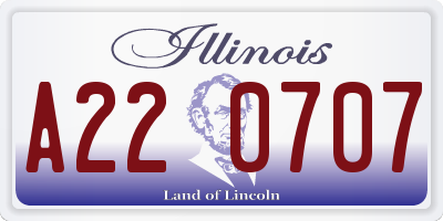 IL license plate A220707