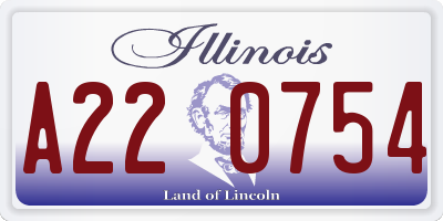 IL license plate A220754