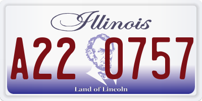 IL license plate A220757