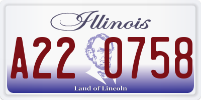 IL license plate A220758