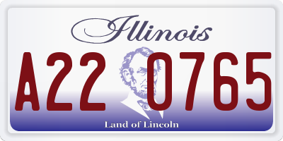 IL license plate A220765