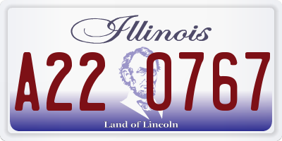 IL license plate A220767