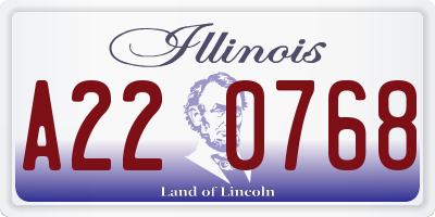 IL license plate A220768