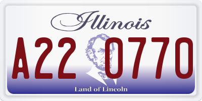 IL license plate A220770