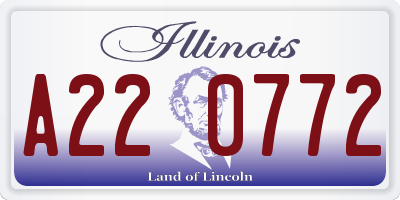 IL license plate A220772