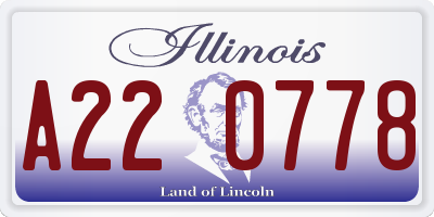 IL license plate A220778