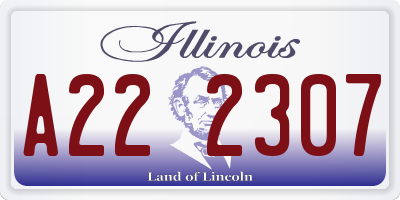 IL license plate A222307