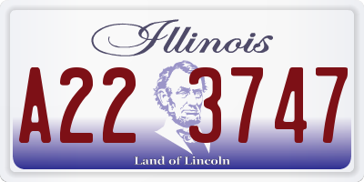 IL license plate A223747