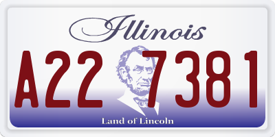 IL license plate A227381