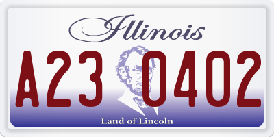 IL license plate A230402