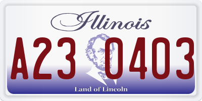 IL license plate A230403