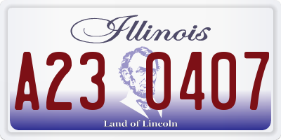 IL license plate A230407
