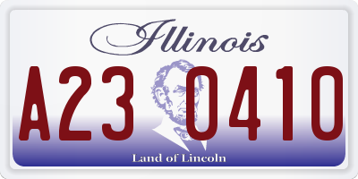 IL license plate A230410