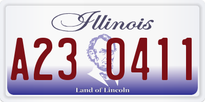 IL license plate A230411