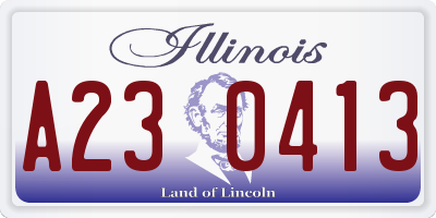 IL license plate A230413