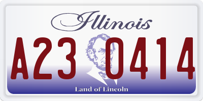 IL license plate A230414