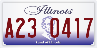 IL license plate A230417