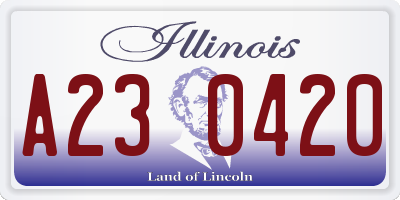 IL license plate A230420