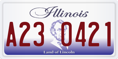 IL license plate A230421
