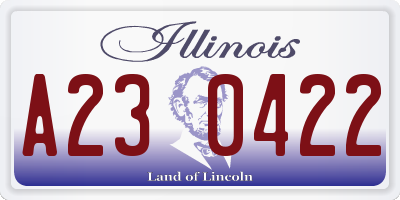 IL license plate A230422
