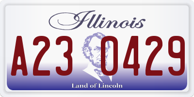 IL license plate A230429