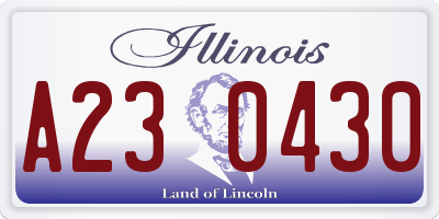 IL license plate A230430