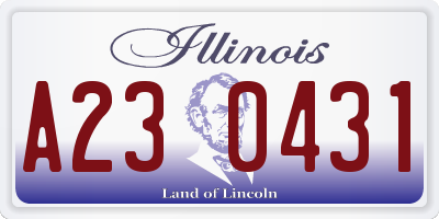 IL license plate A230431