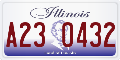 IL license plate A230432