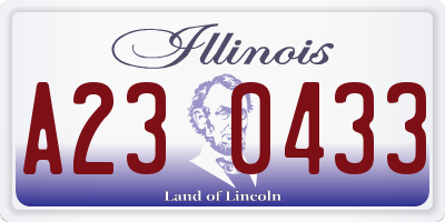 IL license plate A230433