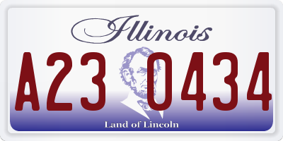 IL license plate A230434