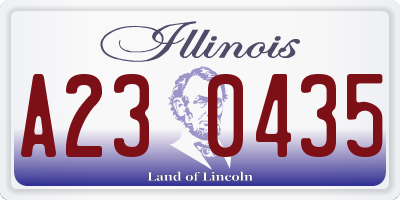 IL license plate A230435
