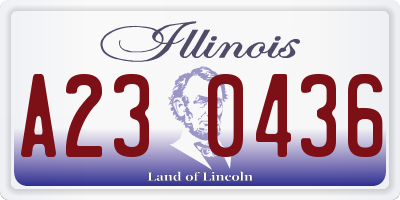 IL license plate A230436