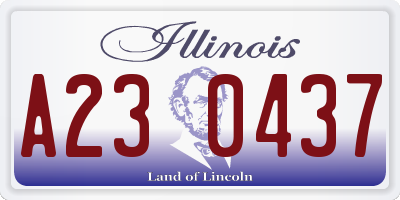 IL license plate A230437