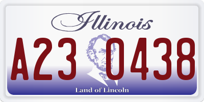 IL license plate A230438