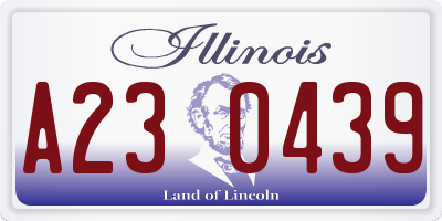 IL license plate A230439