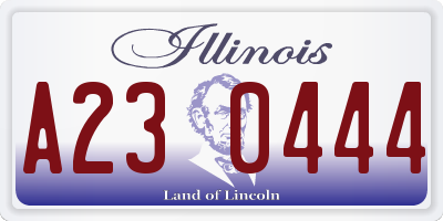 IL license plate A230444