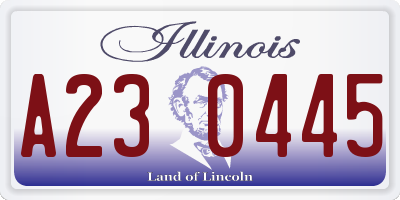IL license plate A230445