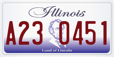 IL license plate A230451