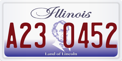IL license plate A230452