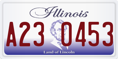 IL license plate A230453
