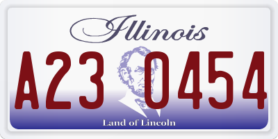 IL license plate A230454