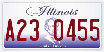 IL license plate A230455
