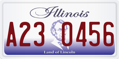 IL license plate A230456