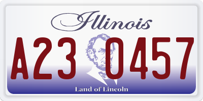 IL license plate A230457